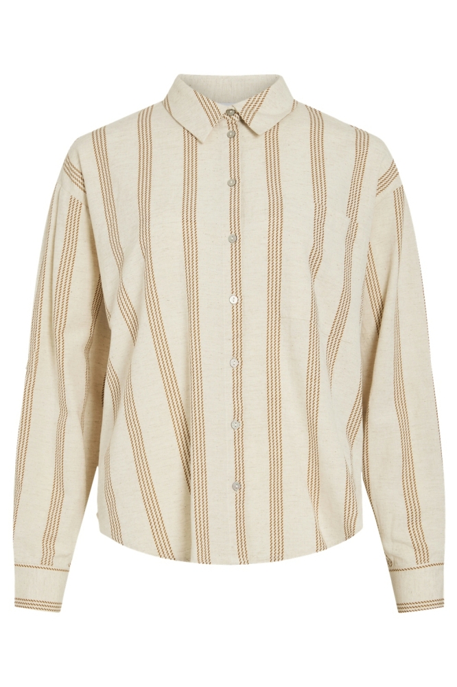 VIPRISILLA PRINT L/S SHIRT 14105077 SUPER LIGHT NATURAL